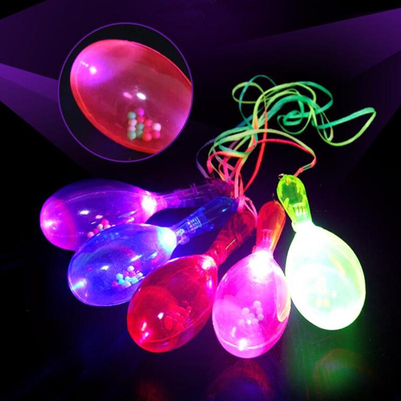

Party Decoration 2021 LED Light Up Glowing Maracas Kids Flashing Toys Bar Concert KTV Cheering Props Rave Glow Supplies
