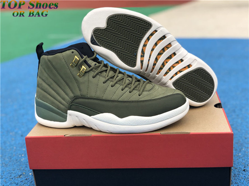 

Jumpman 12 CP3 Mens Basketball Shoes Green White Genuine Leather Outdoor Sport Sneakers Size40.5-47.5 ship with box, #1