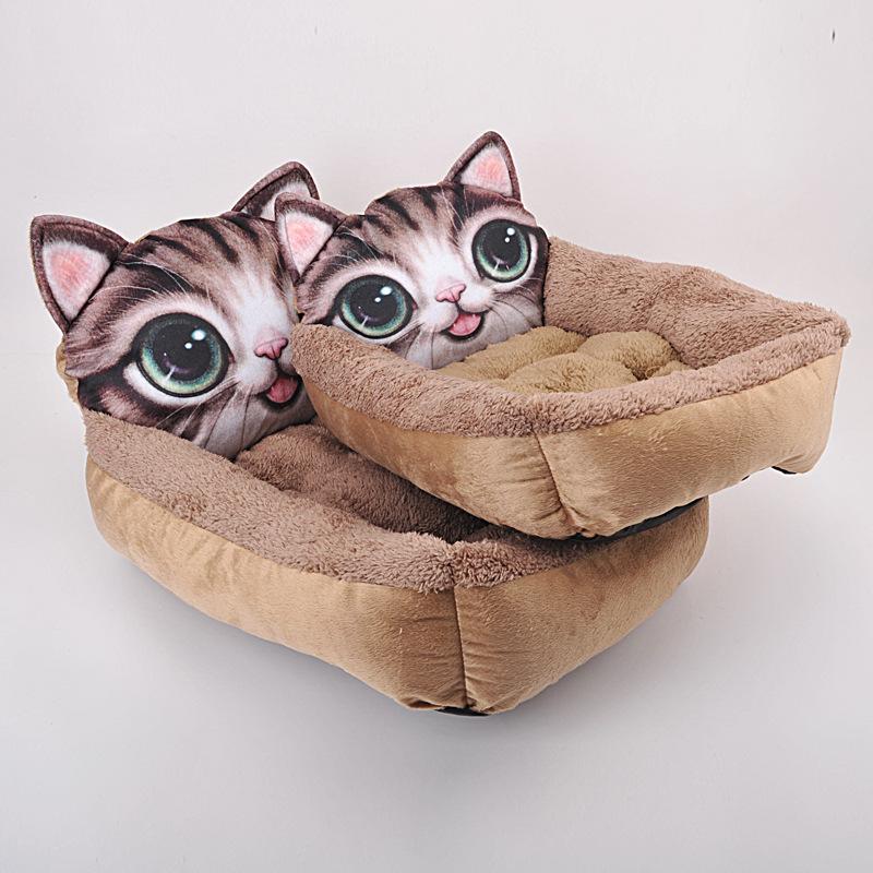 

Cat Realistic Pattern Pet Bed Soft Kennel Warm Mat Pug House For Dog Puppy Bench Dogs Kennels & Pens