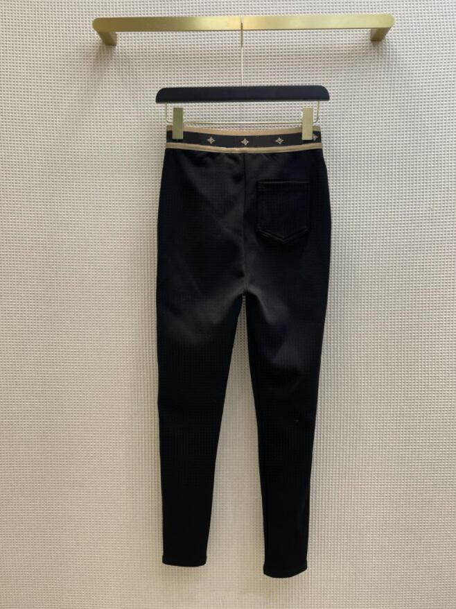 

Woman plus velvet thick stretch trousers, leggings, thin letters, high waist flared pants 1101, Black