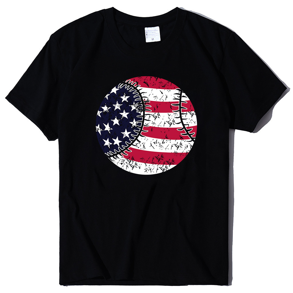 

volleyball printed with american flag art print summer women's t-sve, White
