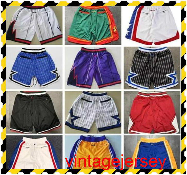 

College Basketball Wears morant Throwback Shorts just do Wade Hardaway Iverson Carter pockets mitchell ness Pantalones de baloncesto jerseys Size S-XXL