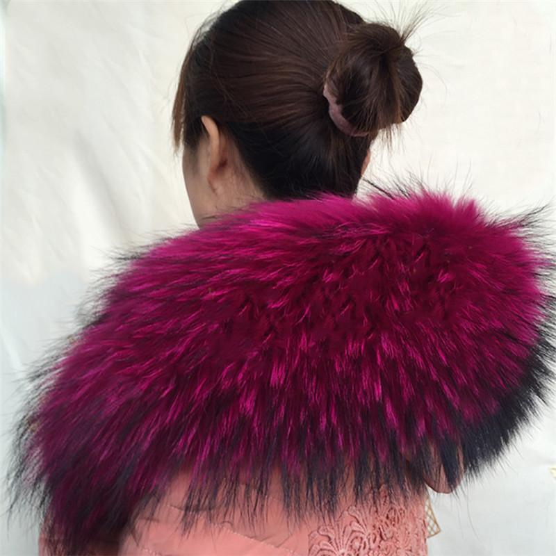 

Scarves Natural Fur Winter 100% Raccoon Real Collar &Womens Scarfs Fashion Coat Sweater Luxury Neck Cap 70cm