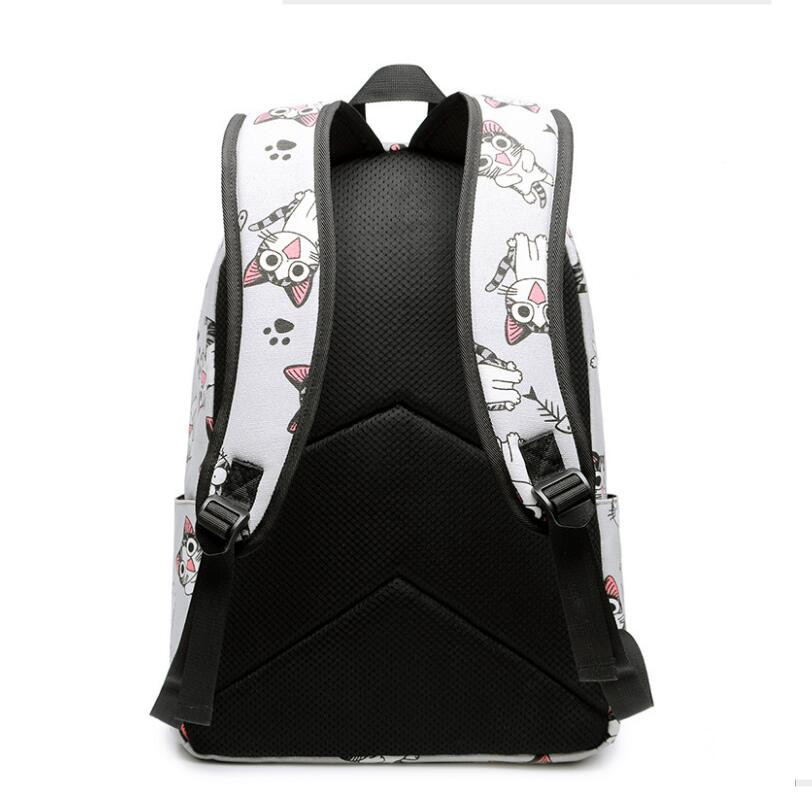 

Fengdong school bags for teenage girls schoolbag children backpacks cute animal print canvas school backpack kids cat bag pack K726, 569-1 black