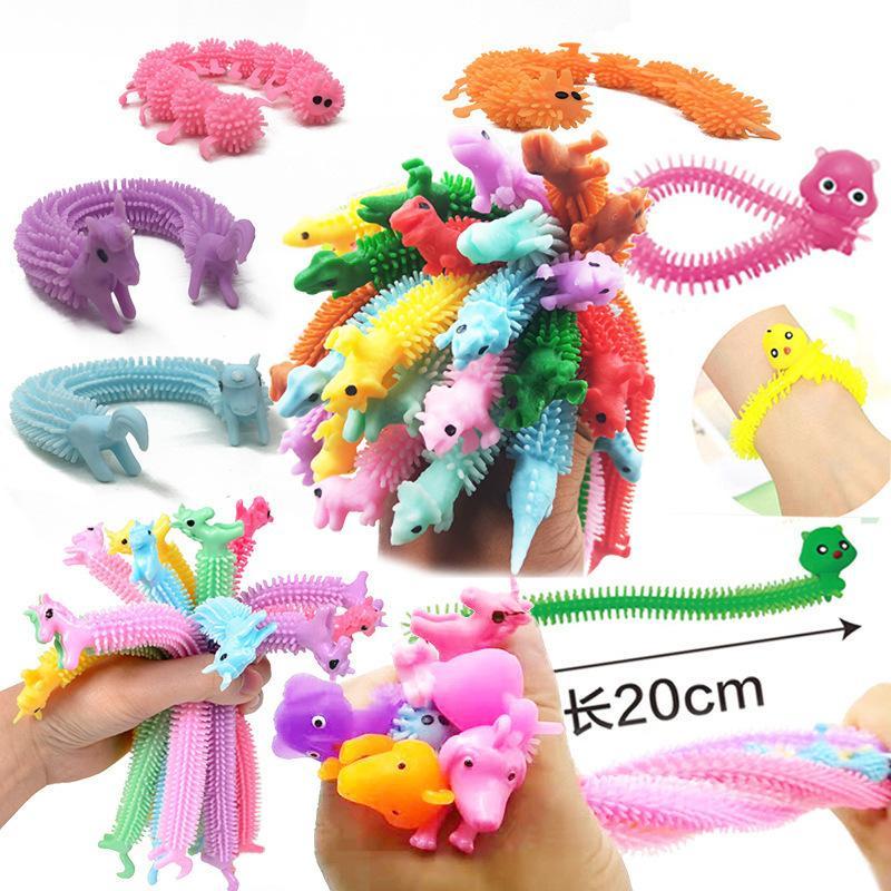

Fidget Sensory Toy Noodle Rope TPR Stress Reliever Toys Unicorn Malala Le Decompression Pull Ropes Stress Anxiety Relief Toys For Kids