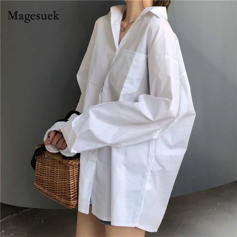 

White Sunscreen Long Sleeve Shirt Women Summer Autumn Casual Loose for Female Blouse Women's Blusas 11105 210518