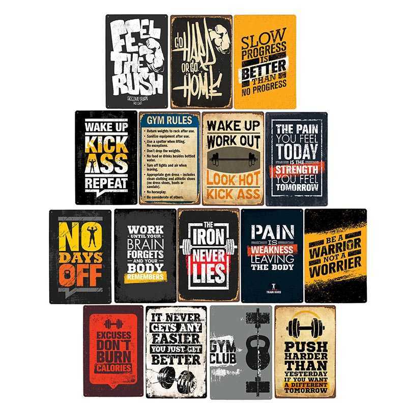 

Gym Rule Metal Sign Fitness Motivational Quotes Poster Work Out Plaque Man Cave Pub Bar Wall Decorative Vintage Plate 20x30cm Q0723