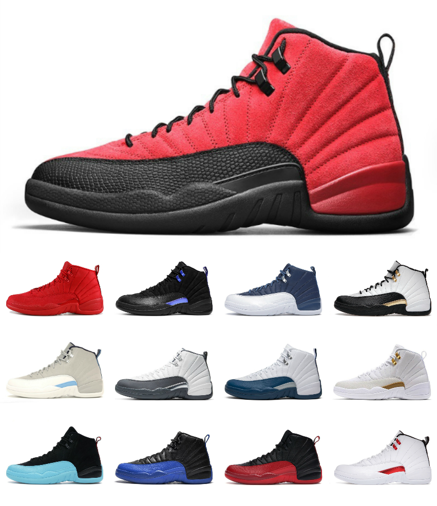 

Mens 12 OG Basketball shoes Jumpman Utility 12s Reverse Flu Game Royal Taxi Michigan University Gold Indigo Gamma Blue Twist OVO White men trainers sports sneakers, Bubble package bag
