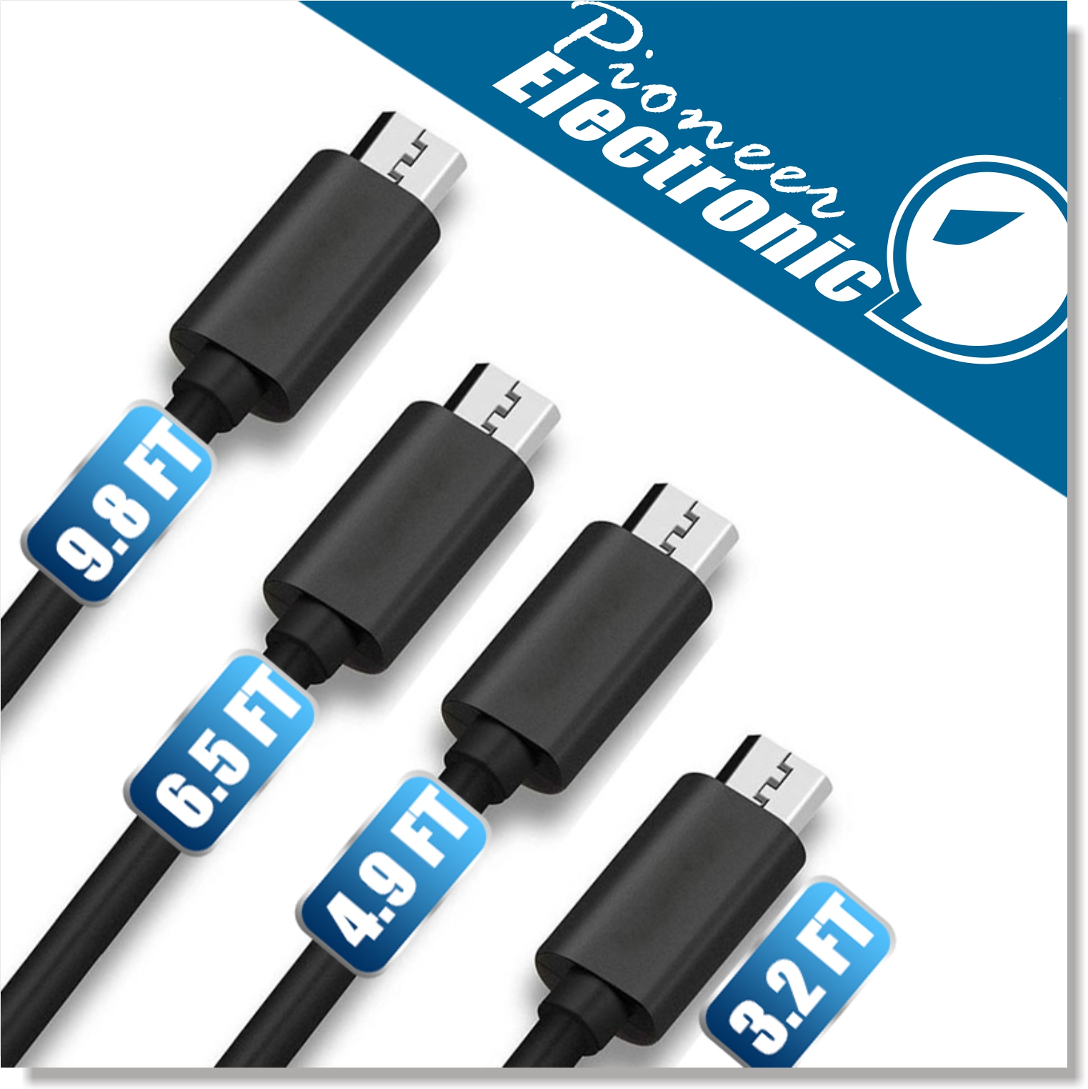

Premium 2A High Speed Micro USB Cable Type C Cables Powerline 4 Lengths 1M 1.5M 2M 3M Sync Quick Charging 2.0 For Samsung Galaxy S21 Note20 Ultra Android Phone,eppioneer, Black