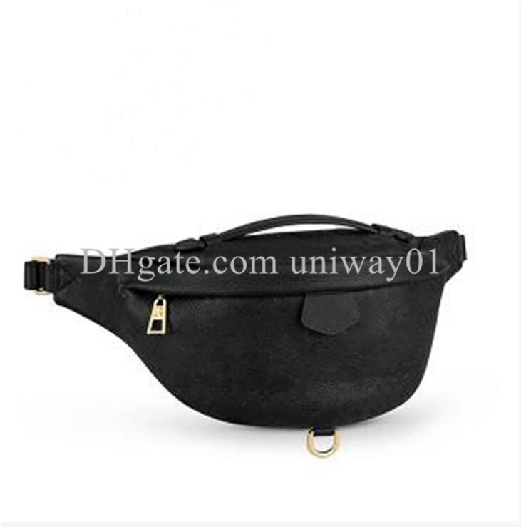 

Woman waist bag chest handbag embossed patterns men purse flower serial number quality shoulder bags handbags wholesale luxury designer, Black