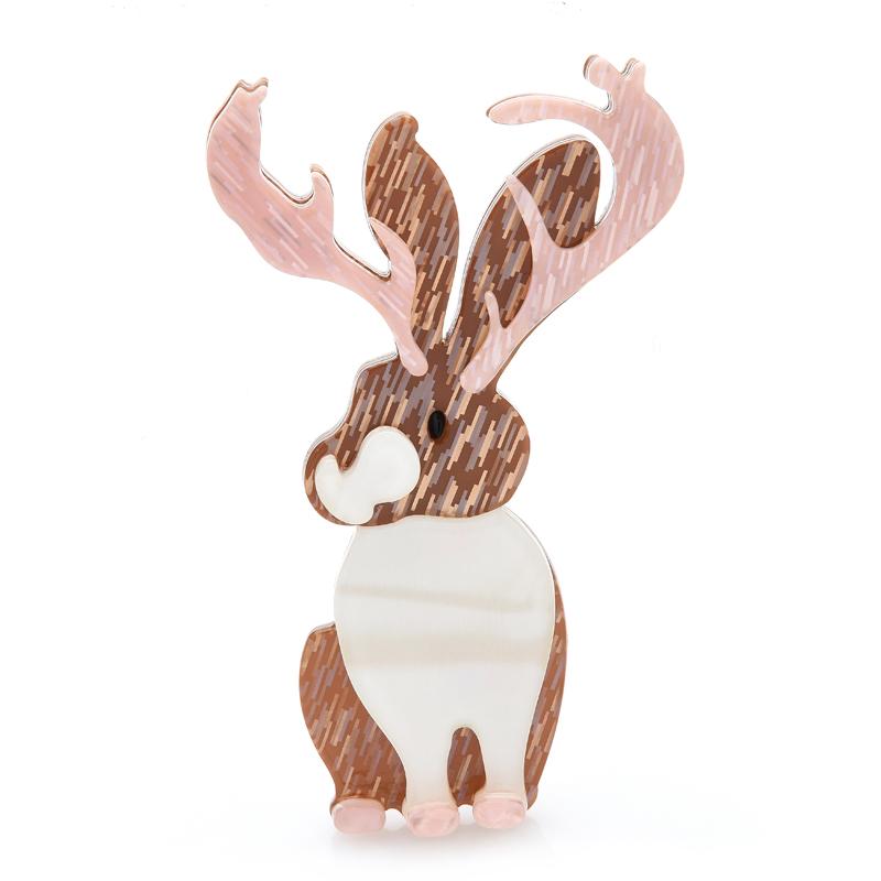 

Pins, Brooches Wuli&baby Acrylic Christmas Elk Deer Brooch Pins 2 Colors Cute Animal Women Year Jewelry Accessory Gift, Gray