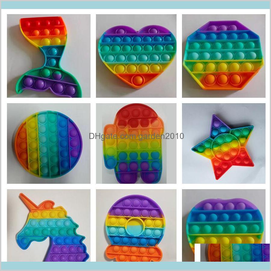 

Party Favor Event & Supplies Festive Home Garden Rainbow Push Pop Fidget Toy Bubble Popper Autism Special Needs Stress Reliever Squeez