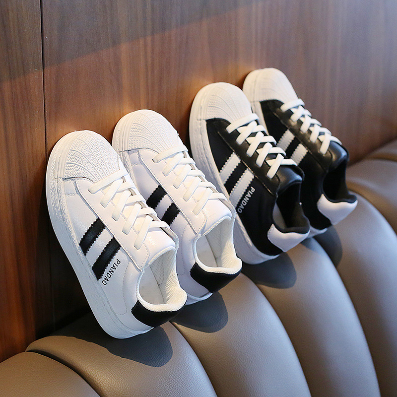 

2021 autumn new children' shoes baby tide shell head children' shoes girl boat shoes children' small white, Black;grey