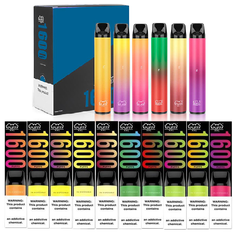 

Puff XXL Disposable E cigarettes 1600 Puffs Vape Pen 650mAh Battery 5ml Pre-Filled Pods Cartridge Device Vaporizer Portable bar plus max
