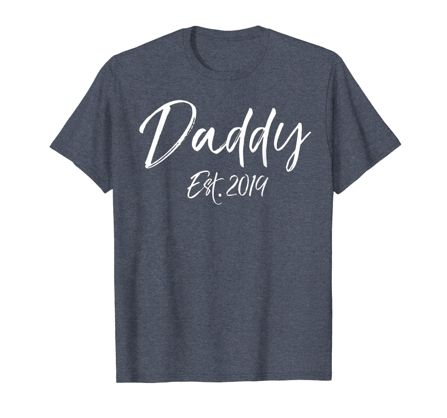 

daddy est. 2019 shirt first father's day gift for new dads, White;black
