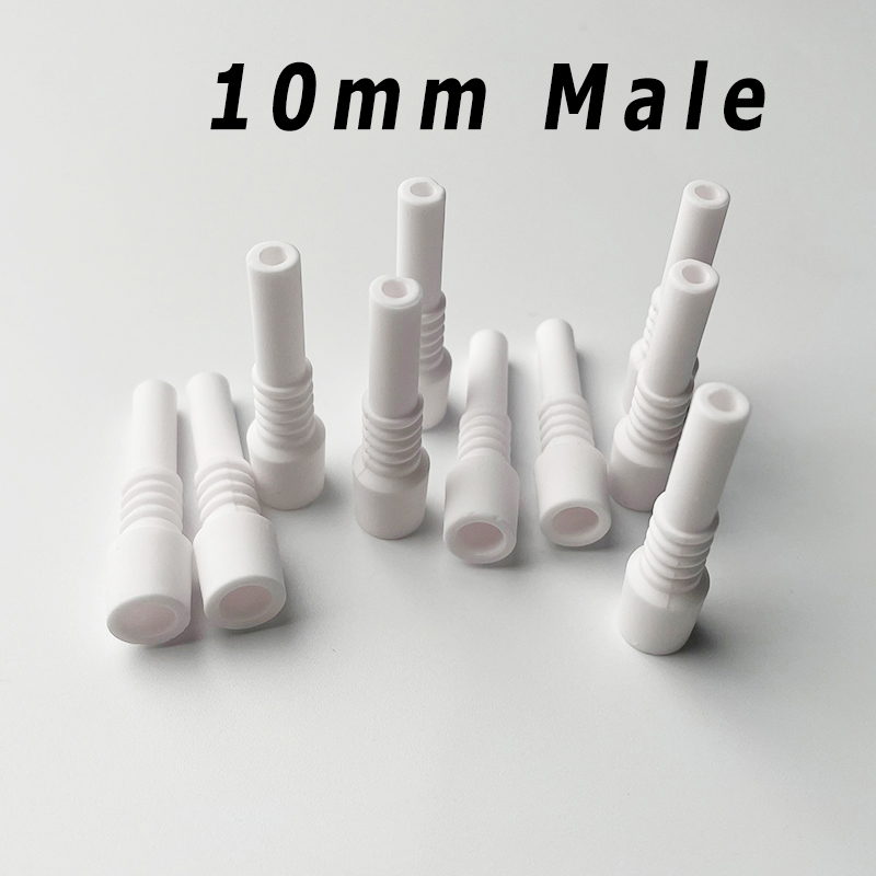 

Micro Ceramic Nail 10mm Male Joint Water Pipe Dabber Mini Straw Tip Smoking Dab Rig Nector Collector Quartz
