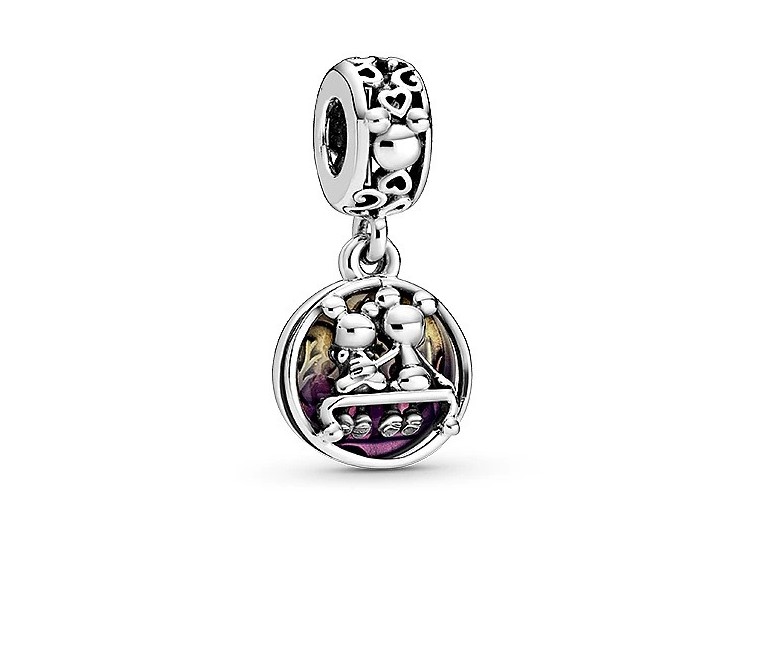 

Fit Pandora Charm Bracelet Purple Enamel Happy Mouse Dangle Pendant European Silver Bead Charms Beads DIY Snake Chain For Women Bangle & Necklace Jewelry