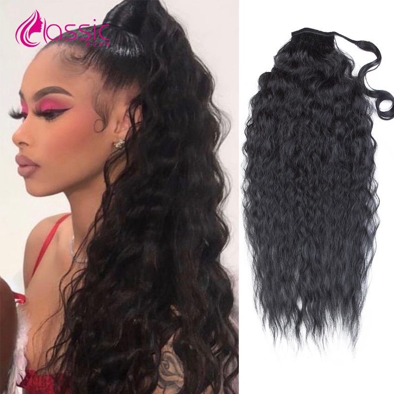 

30 Inch Long 613 Blonde Weave Curly Ponytail Hair Wrap Around Ponytail Clip In Hair Colored Hair Bundles 0615, T24613