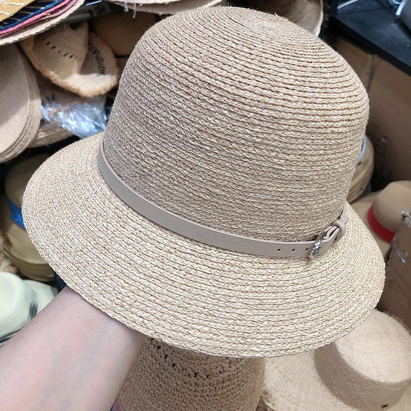 

French Elegant Handmade Raffia Straw Hat For Women Summer Dome Fedora Holiday Sun Basin Black Beach Caps Bonnet Enfant Wide Brim Hats