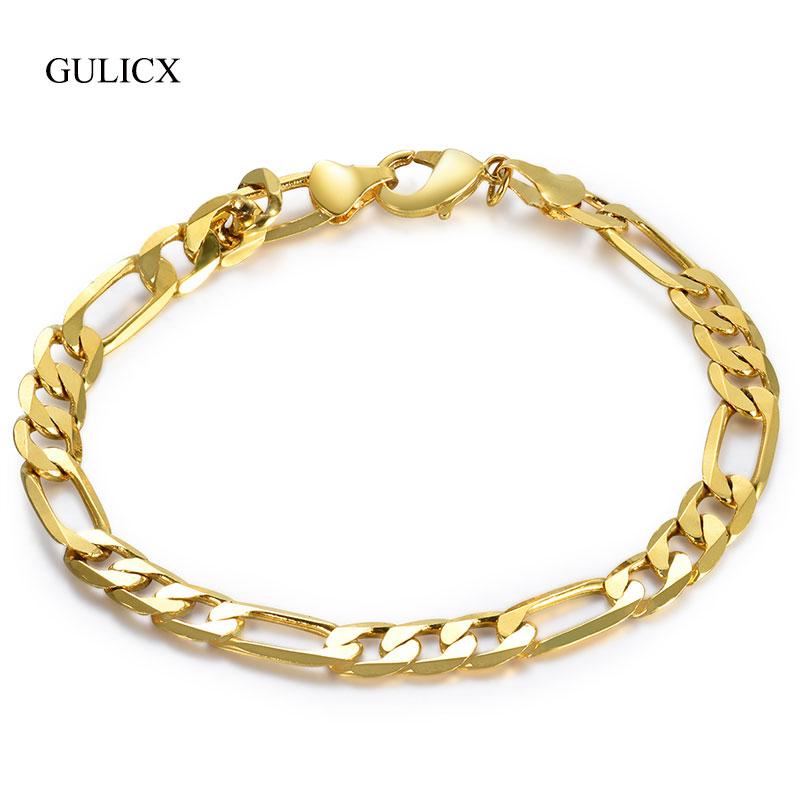 

Link, Chain GULICX 2021 Stainless Steel Bracelets For Women Men Gold-color Hiphop/Rock Rapper Party Statament Jewelry GLBL058a