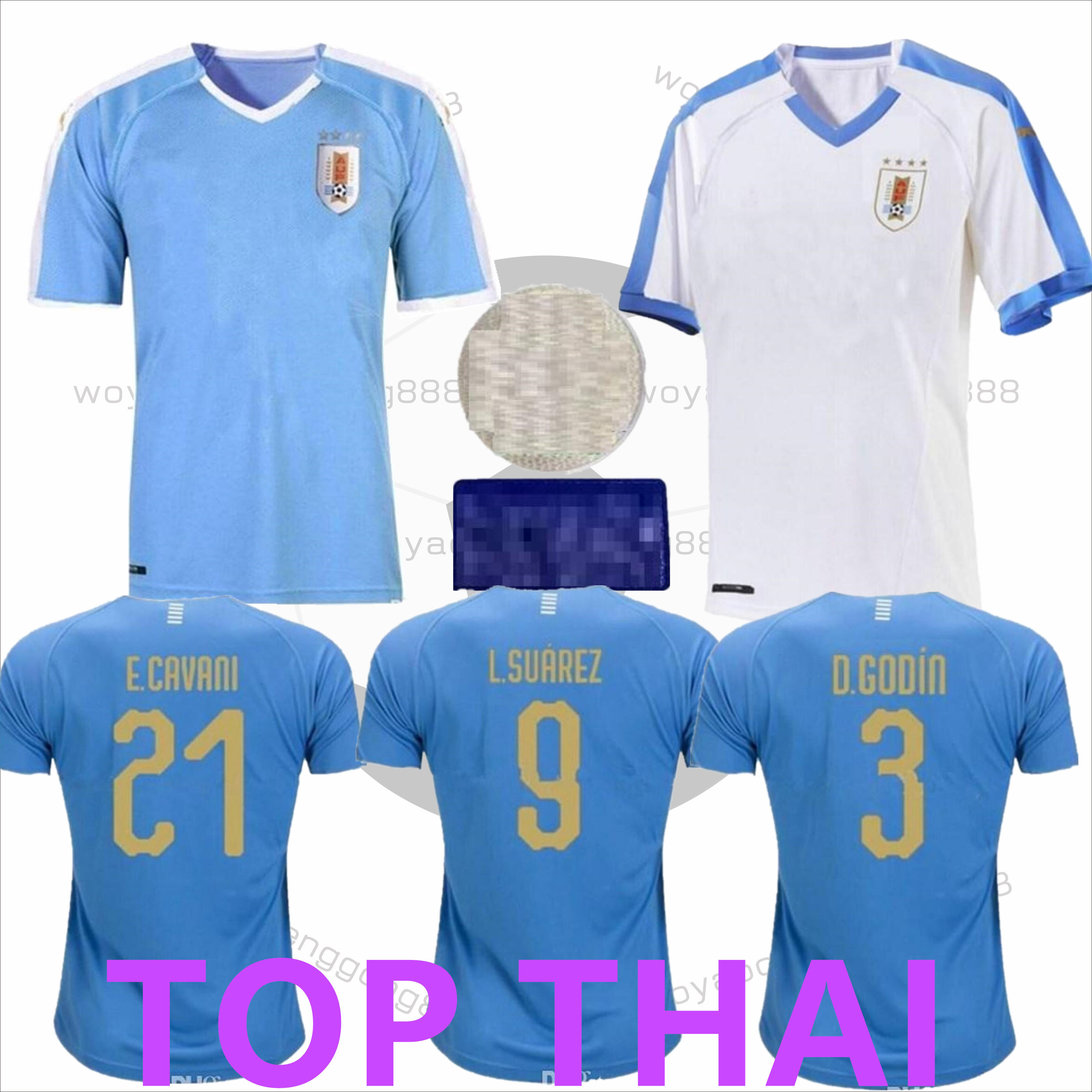 

20 19 Copa America Uruguay Fans soccer jerseys youth boys SUAREZ D.GODIN E.CAVANI Home football shirt, Black;yellow