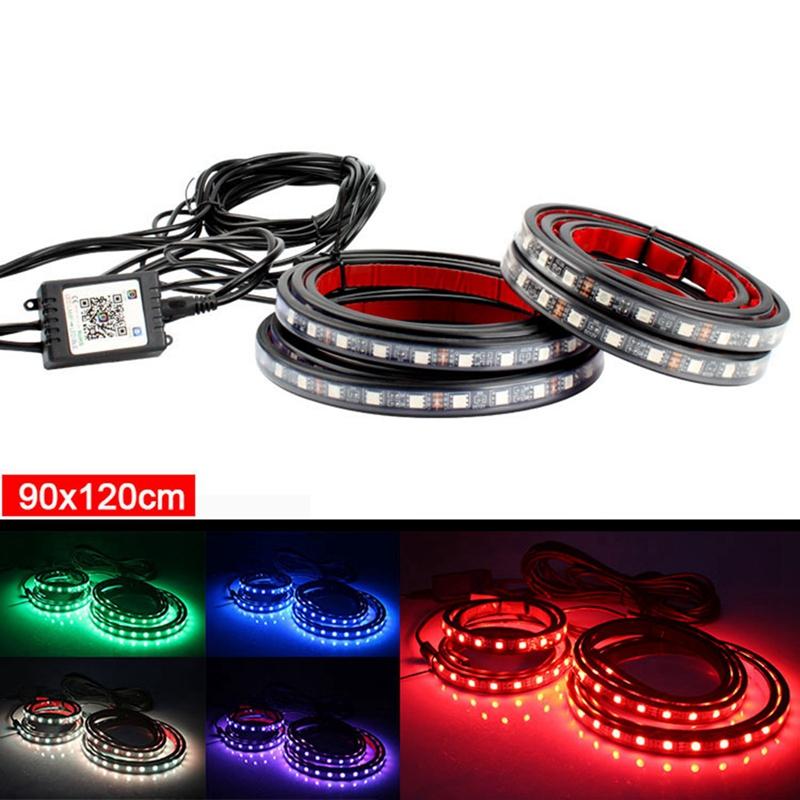 

Interior&External Lights 2X90CM +2X120CM Car LED Chassis Light APP Controlled RGB Bar Atmosphere Undercarriage