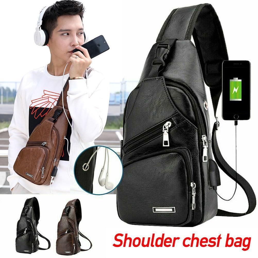

1PC Chest Bag Casual Functional Men Waist Money Phone Charge Belt 2021 Chest Usb Outdoor Bag Pack Sports Bag Belt F9A2, Black