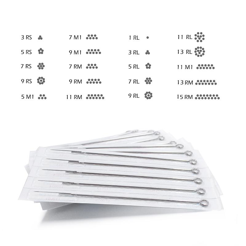 

Tattoo Needles 50pcs Assorted Disposable Sterilized RL RS RM M1 Agujas Microblading Naalden Permanent Makeup