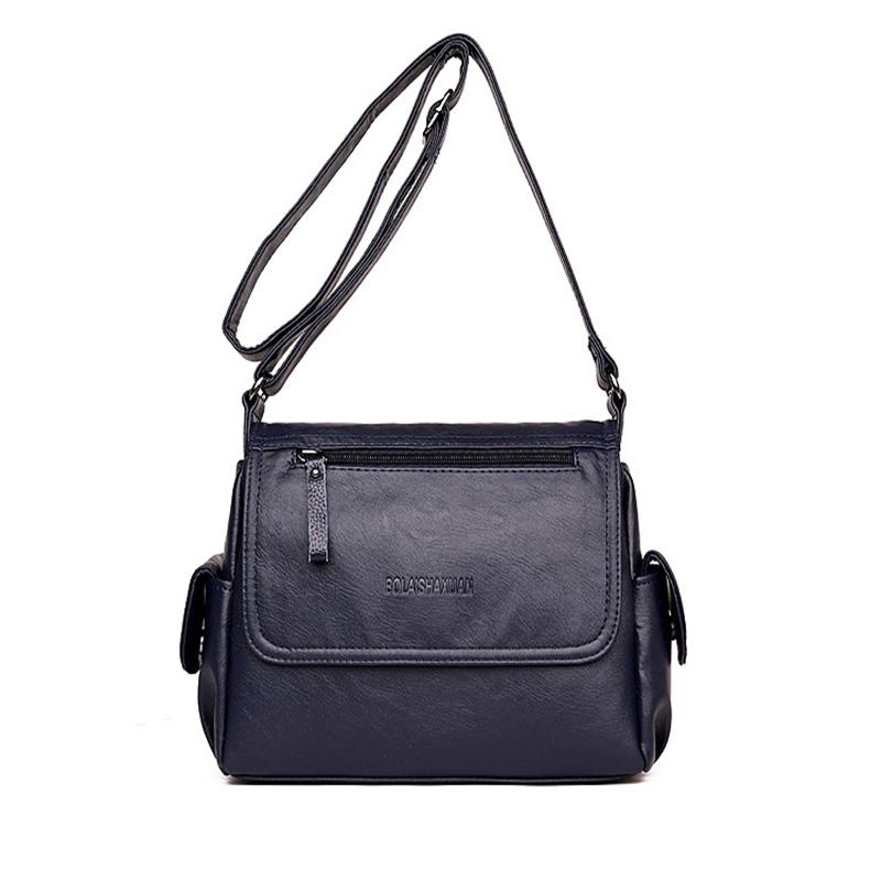 

Evening Bags 2021 European And American Style Large-Capacity Ladies One-Shoulder Messenger Bag Soft Leather Solid Color Handbag, Ct38250-purple