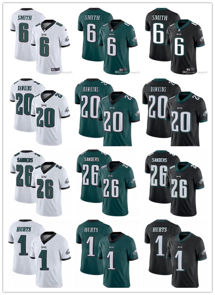 

Men Philadelphia Eagles 6 DeVonta Smith 26 Miles Sanders 20 Brian Dawkins 24 Darius Slay Jr. 1 Jalen Hurts Football Jerseys, Black;red