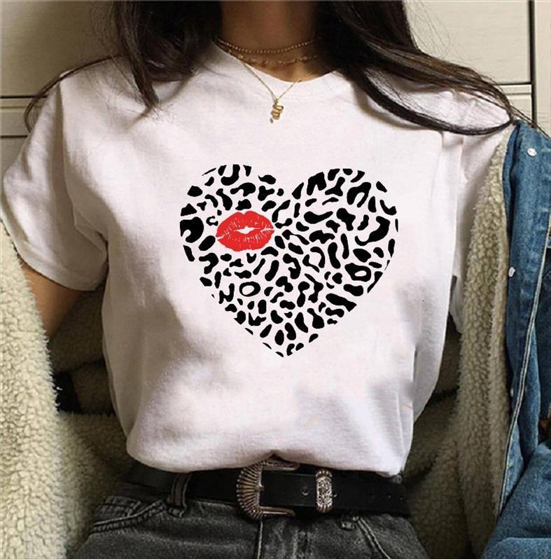 

leopard heart love print and men t shirts women womens short sleeve o neck loose tee female clothes mujer, White;black