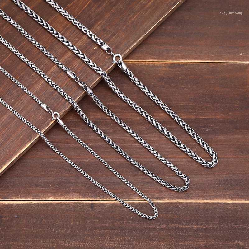 

Real S925 Sterling Silver Keel Necklace Naked Chain Temperament No Pendant Simple Men's Personality Chopin Chains