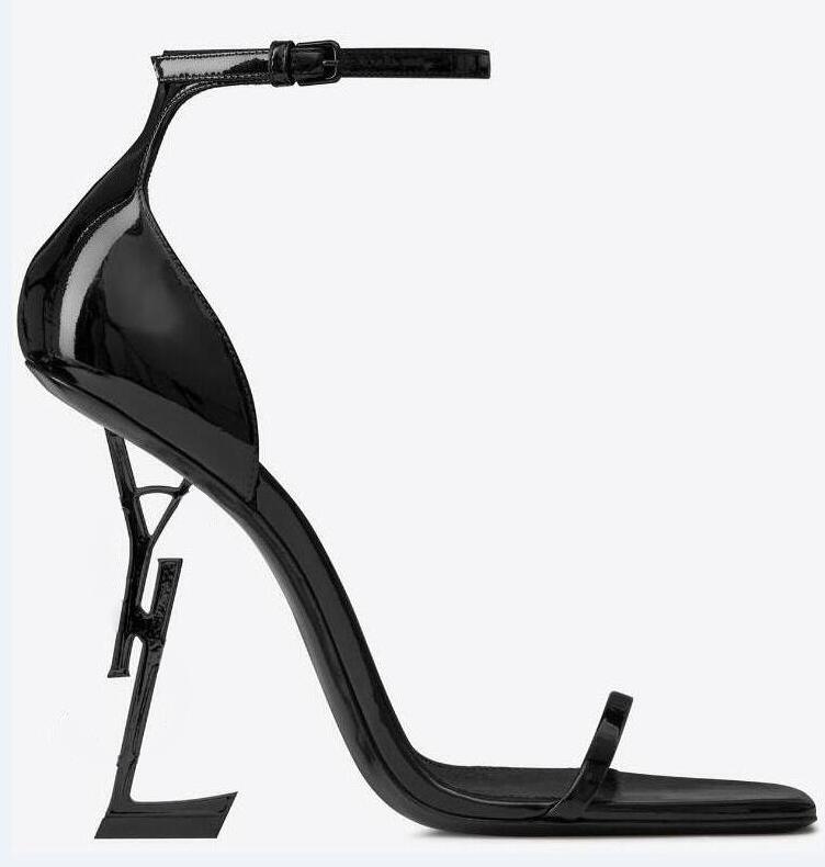 

With Box Brand New Sexy Shoes Woman Summer Buckle Strap Rivet Sandals High-heeled Shoes Open Toe Fashion Leather Single High heels, Silver