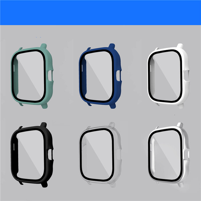 

9H Tempered Glass Full Screen Protective Case For Huami Amazfit GTS 2 Watch Shockproof Hard PC Bumper Cover, Silver