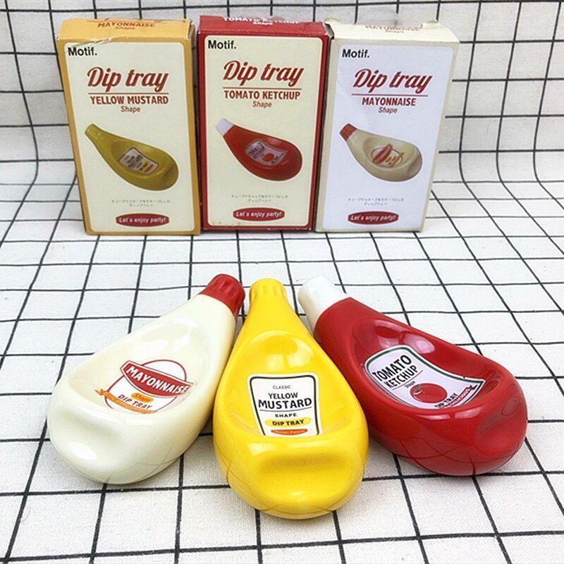 

Dishes & Plates Plate Ceramic Extruded Tomato Sauce Bottle Shape Soy Dish Mustard Creative Dinner