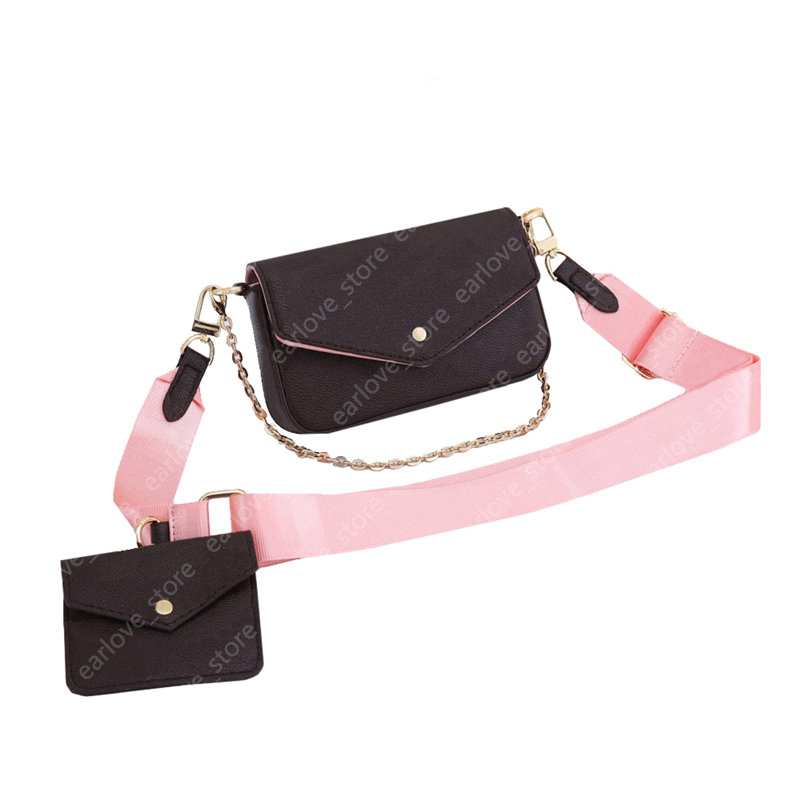 

Mens Womens Crossbody Bag Purses 2-piece Set Men Women Luxurys Designers Bags Fashion Brand Envelope Pochette Strap Go 210412V