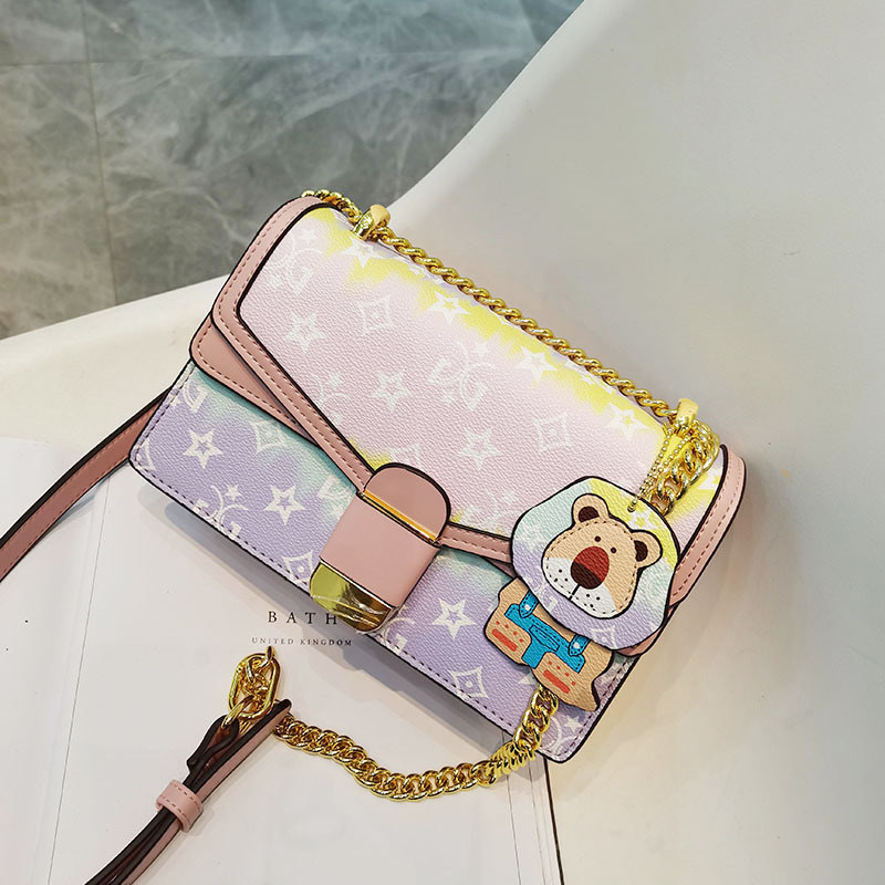 

Xiaofang Dionysus Rainbow Laohua series chain bag, Black;red