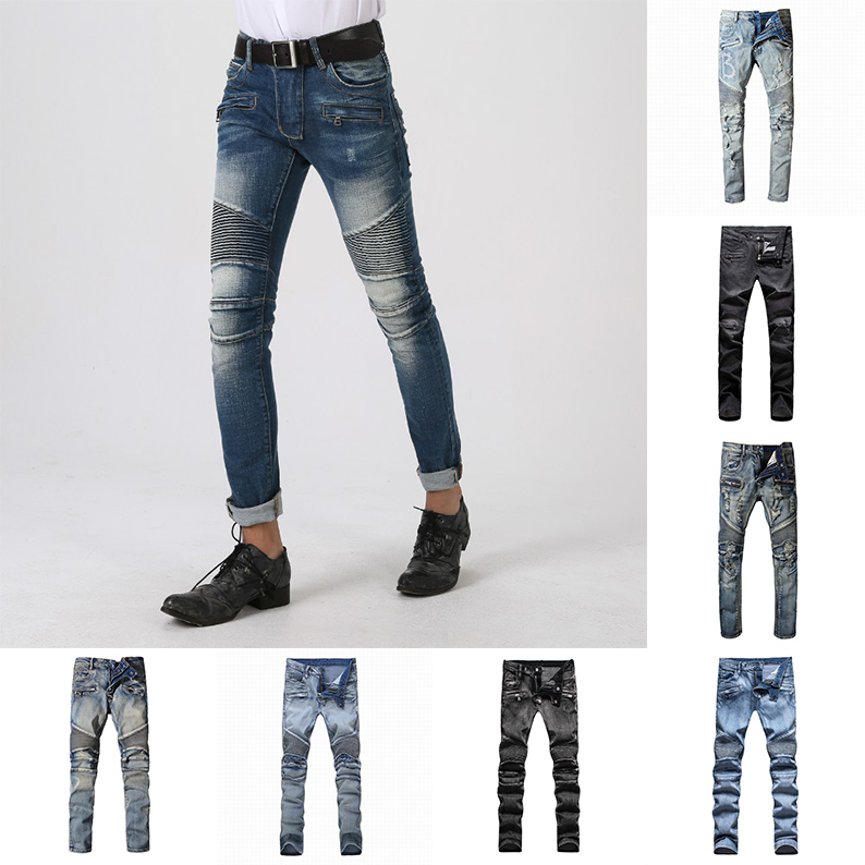 

2022 BLM Mens Designer Jeans Distressed Ripped Biker Slim Fit Motorcycle Bikers Denim For Men s Fashion Mans Black Pants pour hommes, Need more styles;please contact us