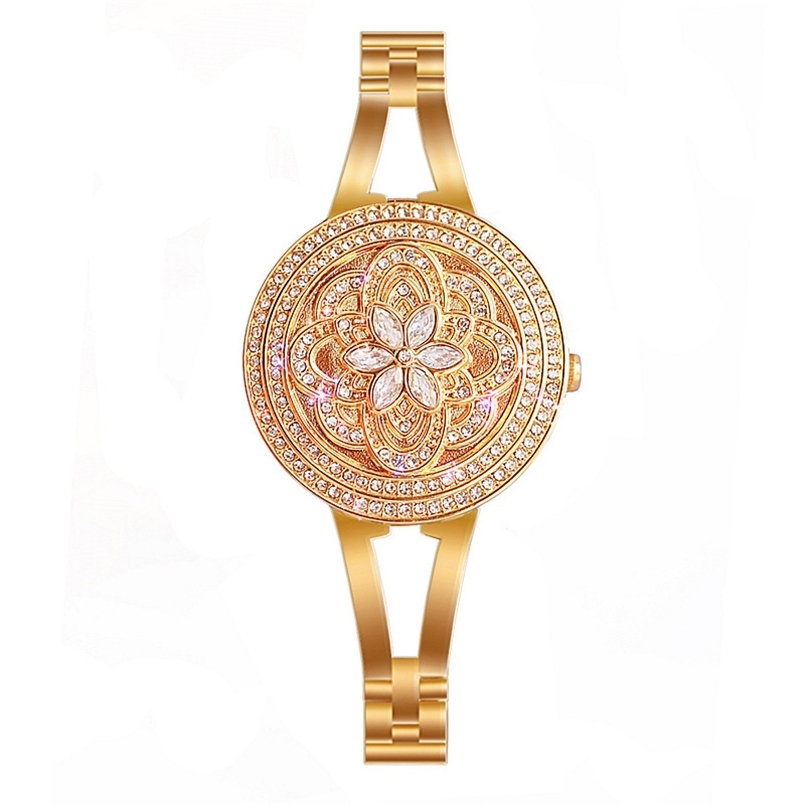 

Women's Luxury Watches Fashion Dress Pocket Wrist Watch Gold Flower Wristwatch Ladies Clock Montres Femme 210707, Silver