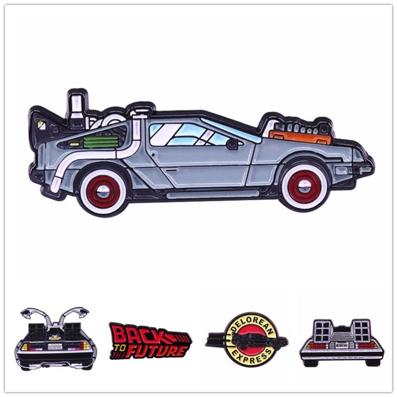 

Pins, Brooches HOSENG Movie Back To The Future Retro Car Alloy Brooch Fans Collection Jewelry Badge Enamel Pin Party Lapel Gift HS_906