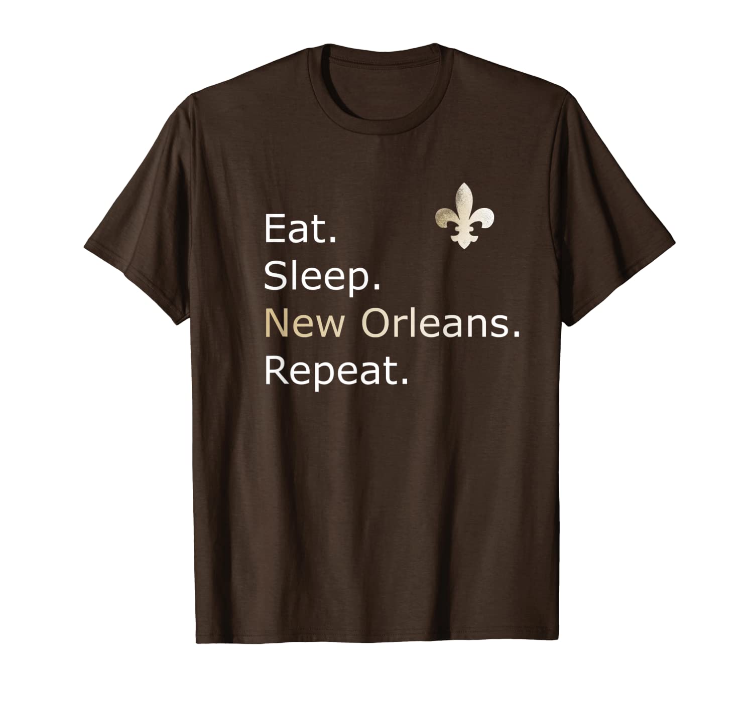 

new orleans tees: eat sleep repeat t-shirt merchandise, White;black