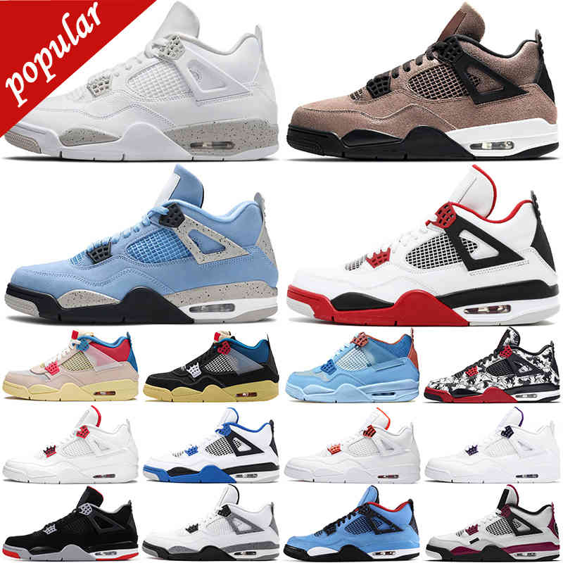 

7-13 Hotsale With BOX University Blue 4 Basketball Shoes mens jumpman 4s White Oreo Union Guava Taupe Haze outdoor men women sport sneakers, 4s 7-13 orange