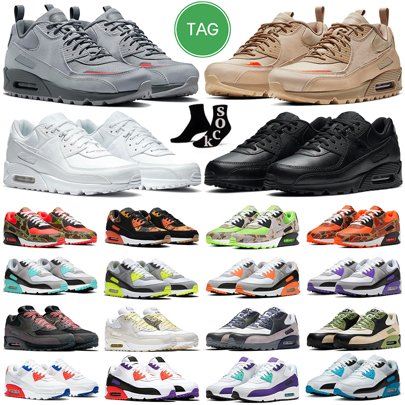 

90 Men Running Shoes 90s Triple Black White Be True Infrared Total Orange Camo Green Surplus Wolf Grey Laser Blue UNC Volt Mens Women Trainers Sports Sneakers, 12 cny 36-45
