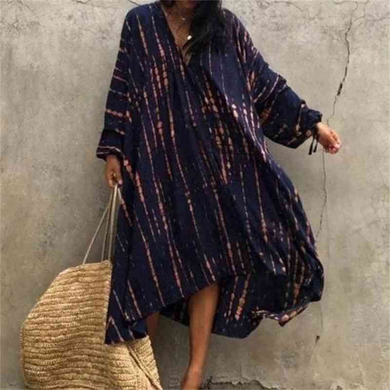 

2021 summer new print tie dyed dress beach skirt, As shown in figure