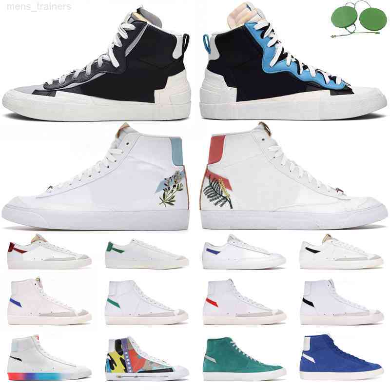 

Hotsale blazer mid 77 men High low running shoes Flora Pack Indigo Catechu Cool Grey Multi Suede Nature Sail White Green mens womens, Low make it count