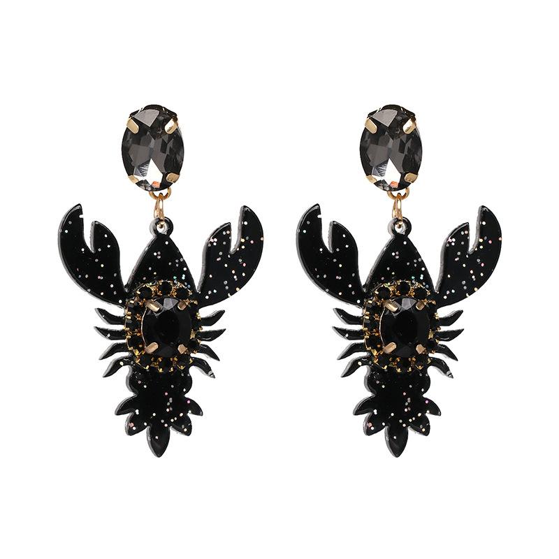 

Dangle & Chandelier Cute Sequins Acrylic Crab Drop Earring For Women Gold Red Black Color Acetate Rhinestone Pendientes Animal Brincos Jewel