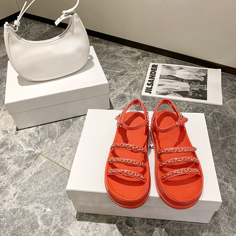 

Sandals Slides Women Scuffs Slipper Luxury Designers Flat Shoes Genuine Leather Lady Paris Summer Beach Pumps Good Quality Orange, Black