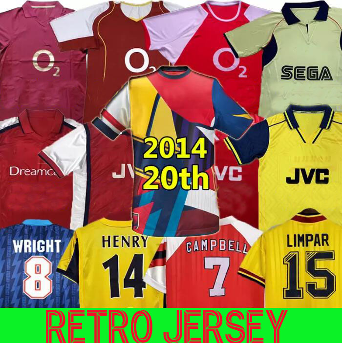 

Gunners HENRY Retro Soccer Jerseys HIGHBURY PIRES REYES 2004 02 03 05 06 92 93 94 95 96 98 99 BERGKAMP ADAMS Persie Galla V. PERSIE 88 89 90 Vintage Classic FOOTBALL SHIRT, 1997 away