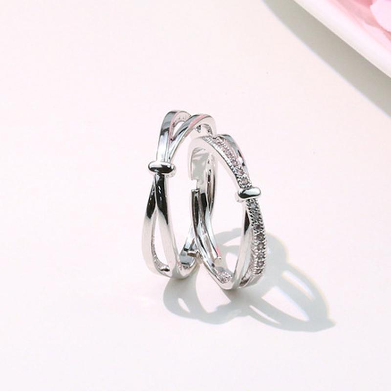 

Cluster Rings Est Arrivals Fashion 925 Sterling Silver Lover Couple Jewelry, Golden;silver