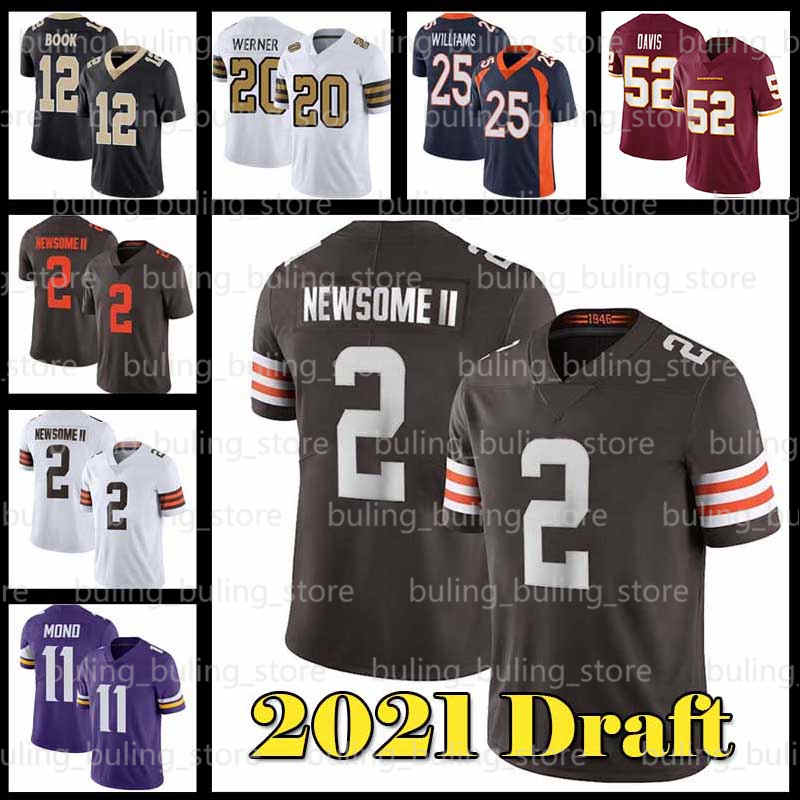 

2 Gregory Newsome II Jersey 12 Ian Book 11 Kellen Mond 52 Jamin Davis 25 Javonte Williams Cleveland Browns Minnesota Vikings&#13, Black;red